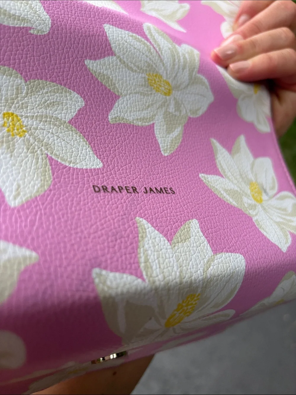 Draper James ~NWT Pink Floral Fold-Over Jewelry Travel Bag